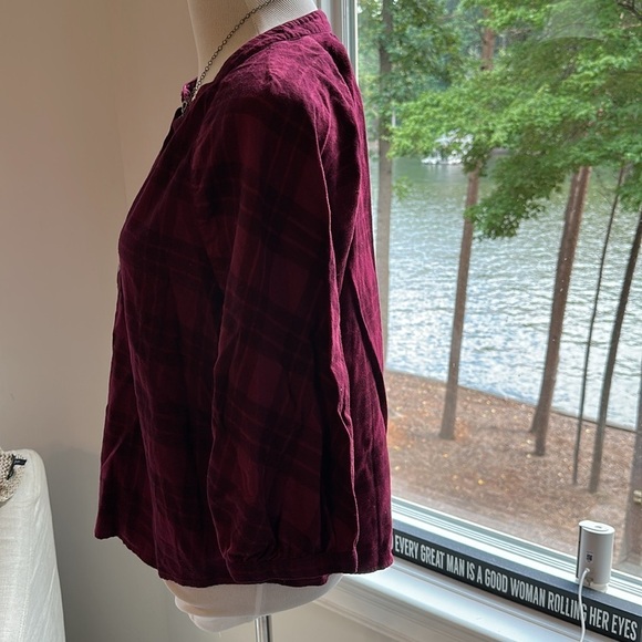 Nation LTD May Pim Cotton Plaid Flannel Top, Medium, NWT - Picture 6 of 12